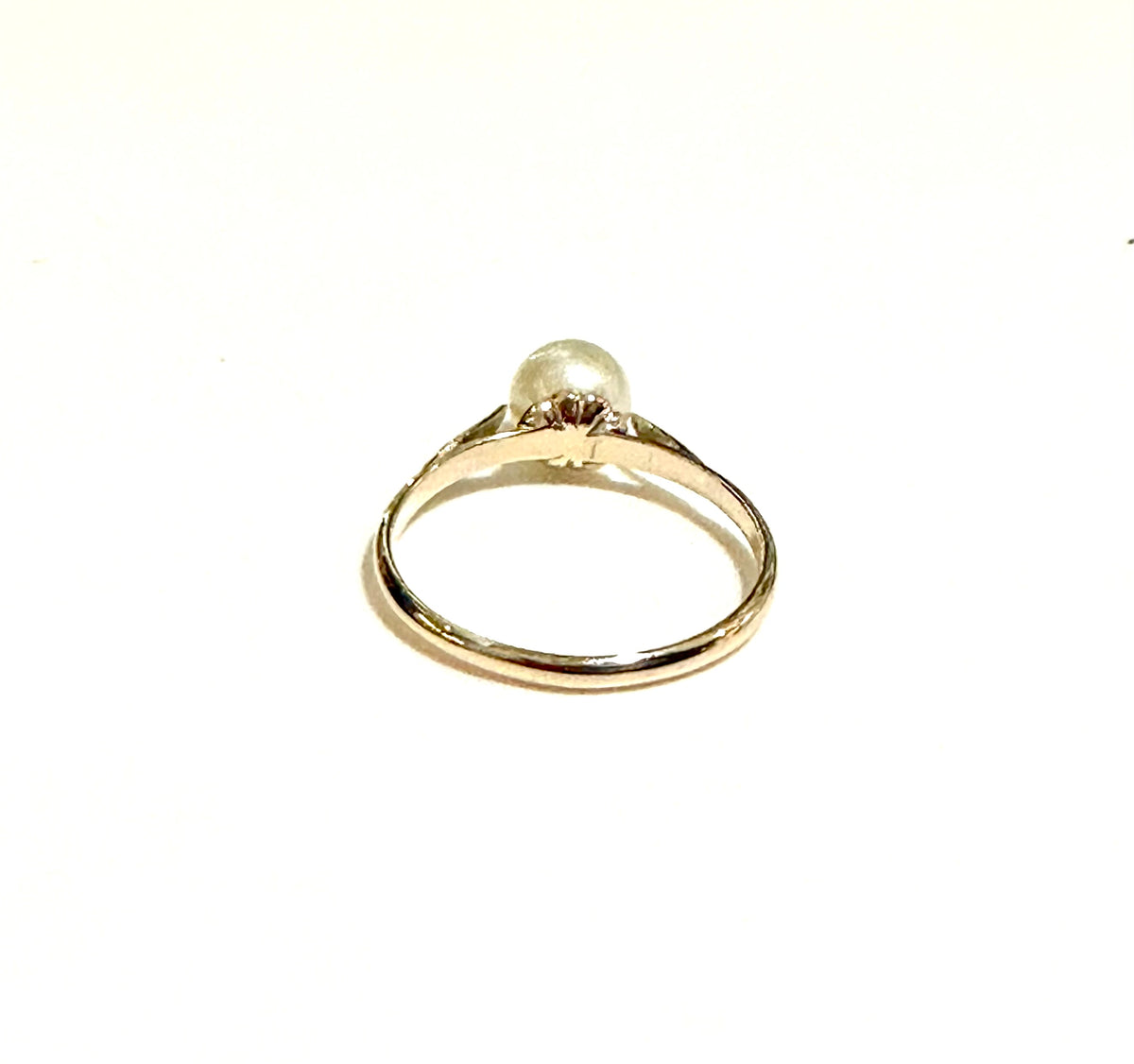Sterling Silver Gold Plated Pearl Ring