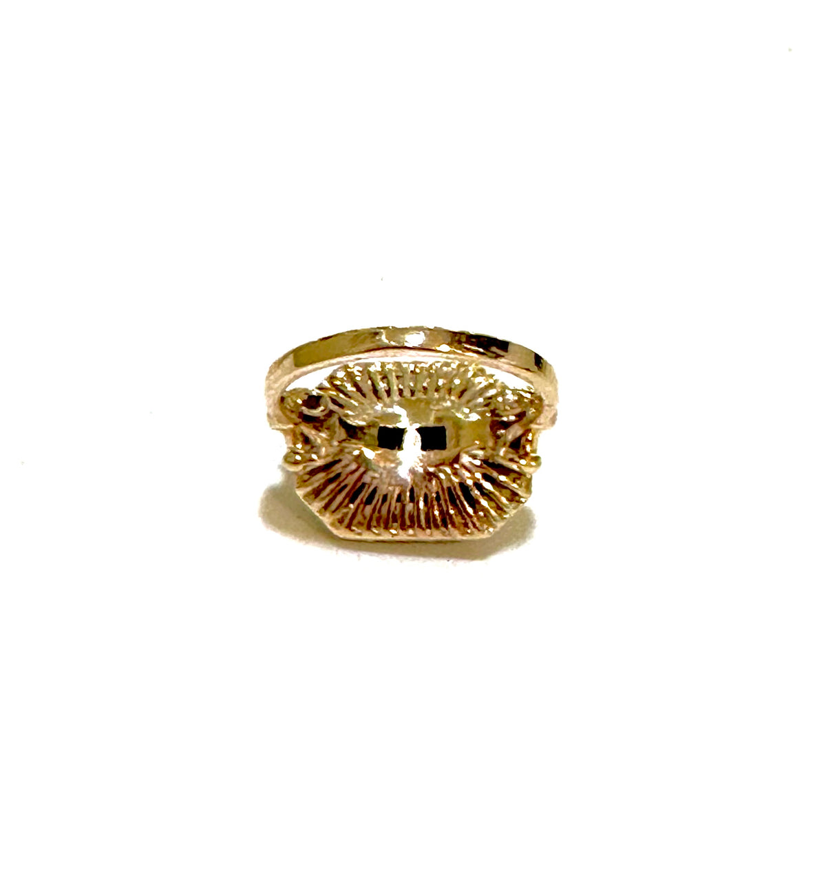 9ct Yellow Gold Black Onyx and Diamond Ring