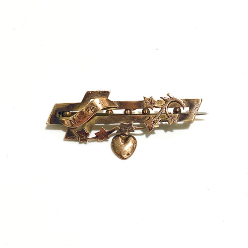 9ct Yellow Gold Mizpah Brooch