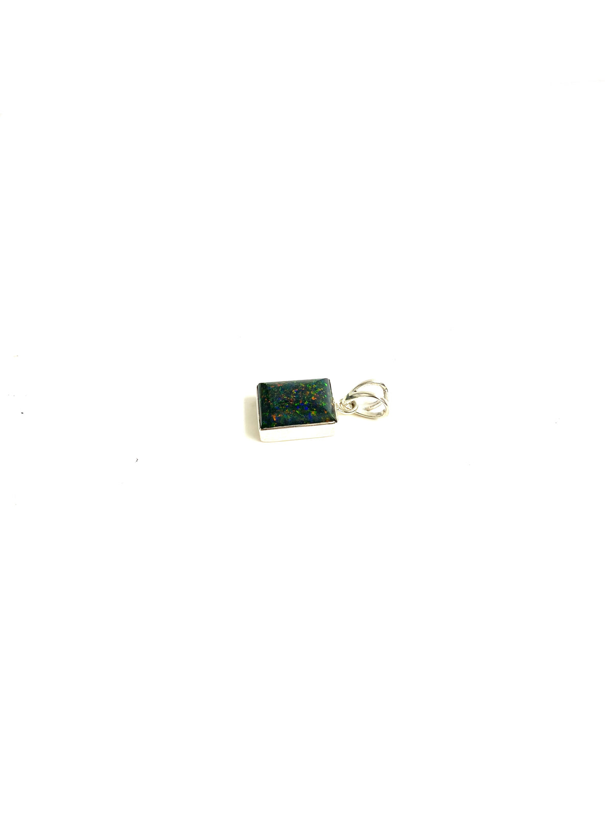 Sterling Silver Square Opal Pendant