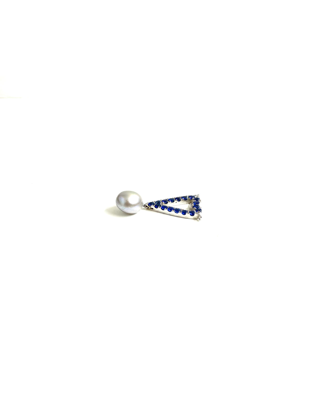 9ct White Gold Sapphire and Diamond Pendant