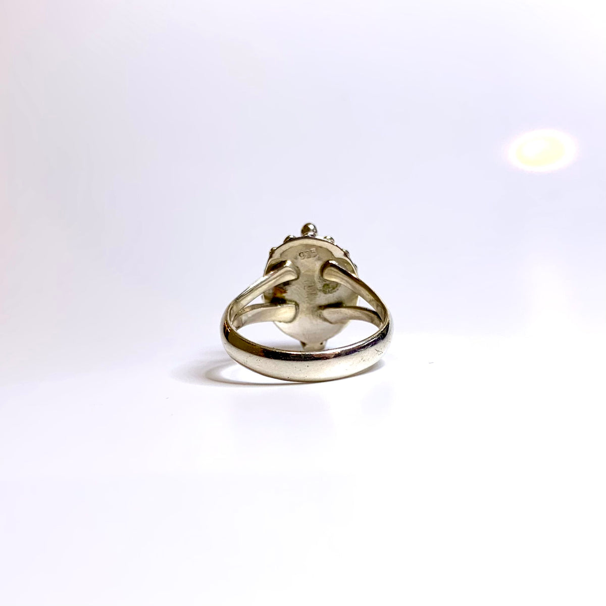 Sterling Silver Oval Cut Citrine Poison Ring