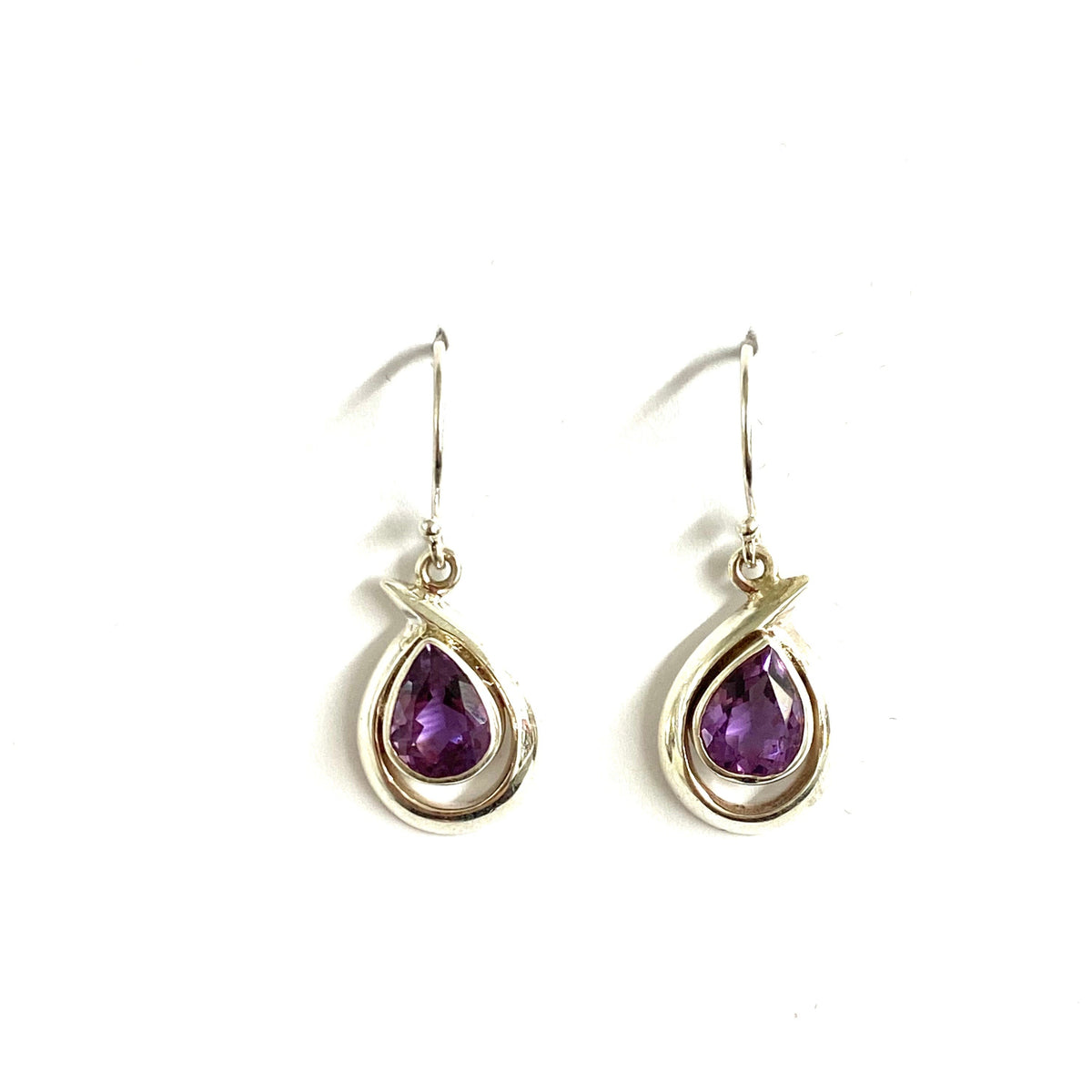 Sterling Silver Amethyst Drop Earrings