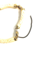9ct Gold Plate Carved Ivory Bracelet