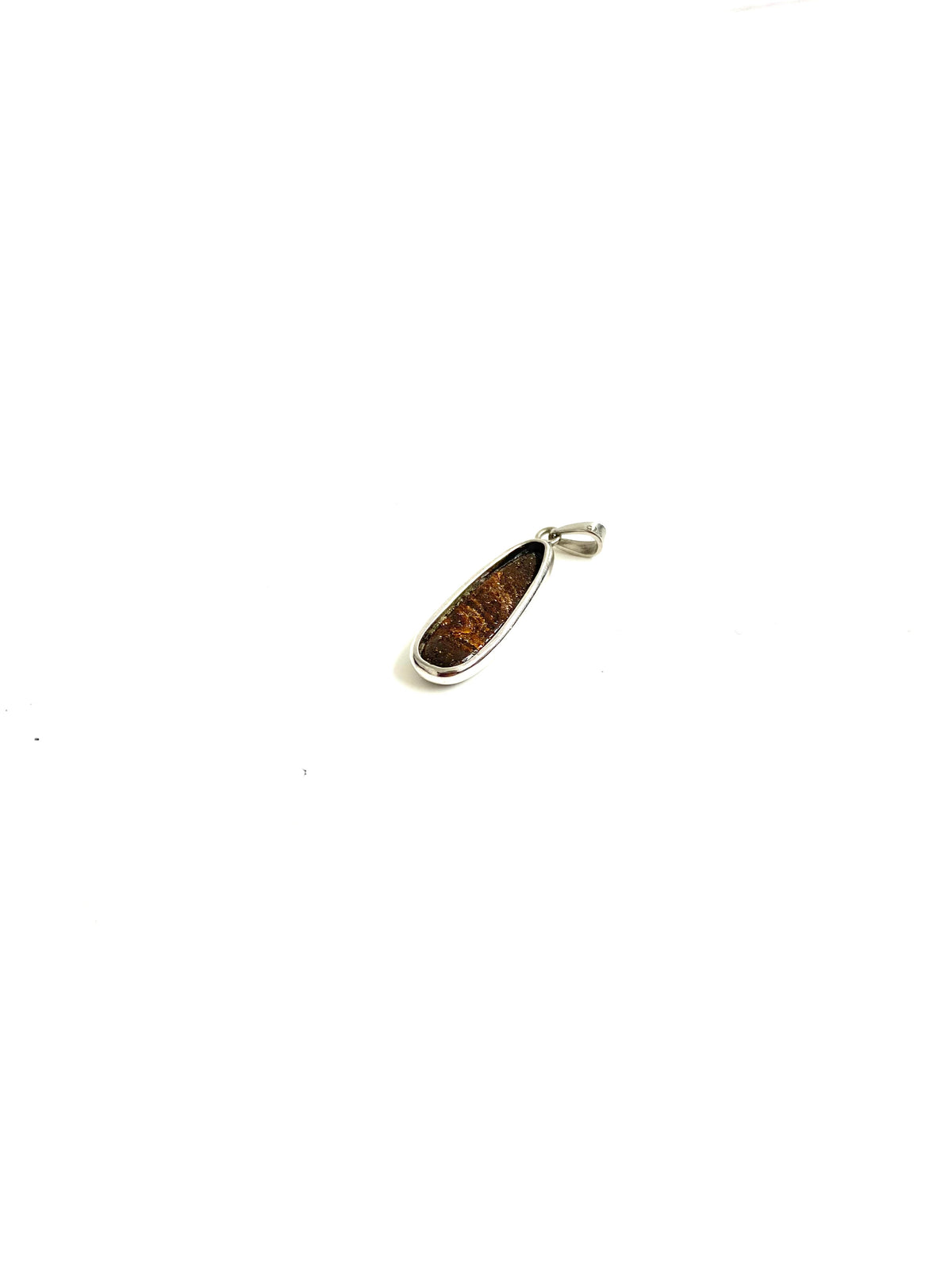 9ct White Gold Black Boulder Opal Pendant