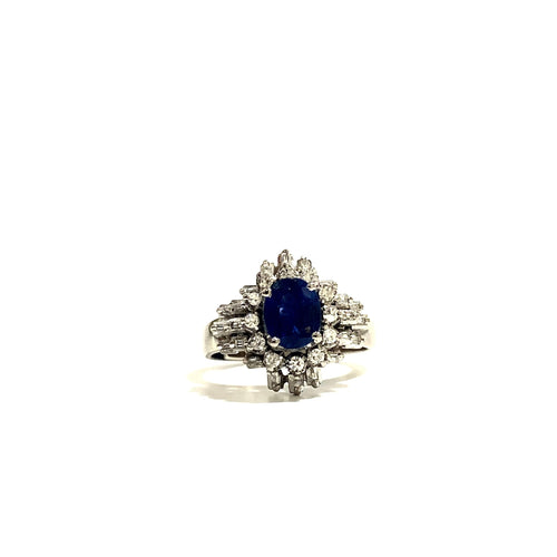 18ct Gold Diamond and Sapphire Ring