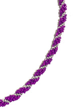 Purple and Silver Bead Necklace