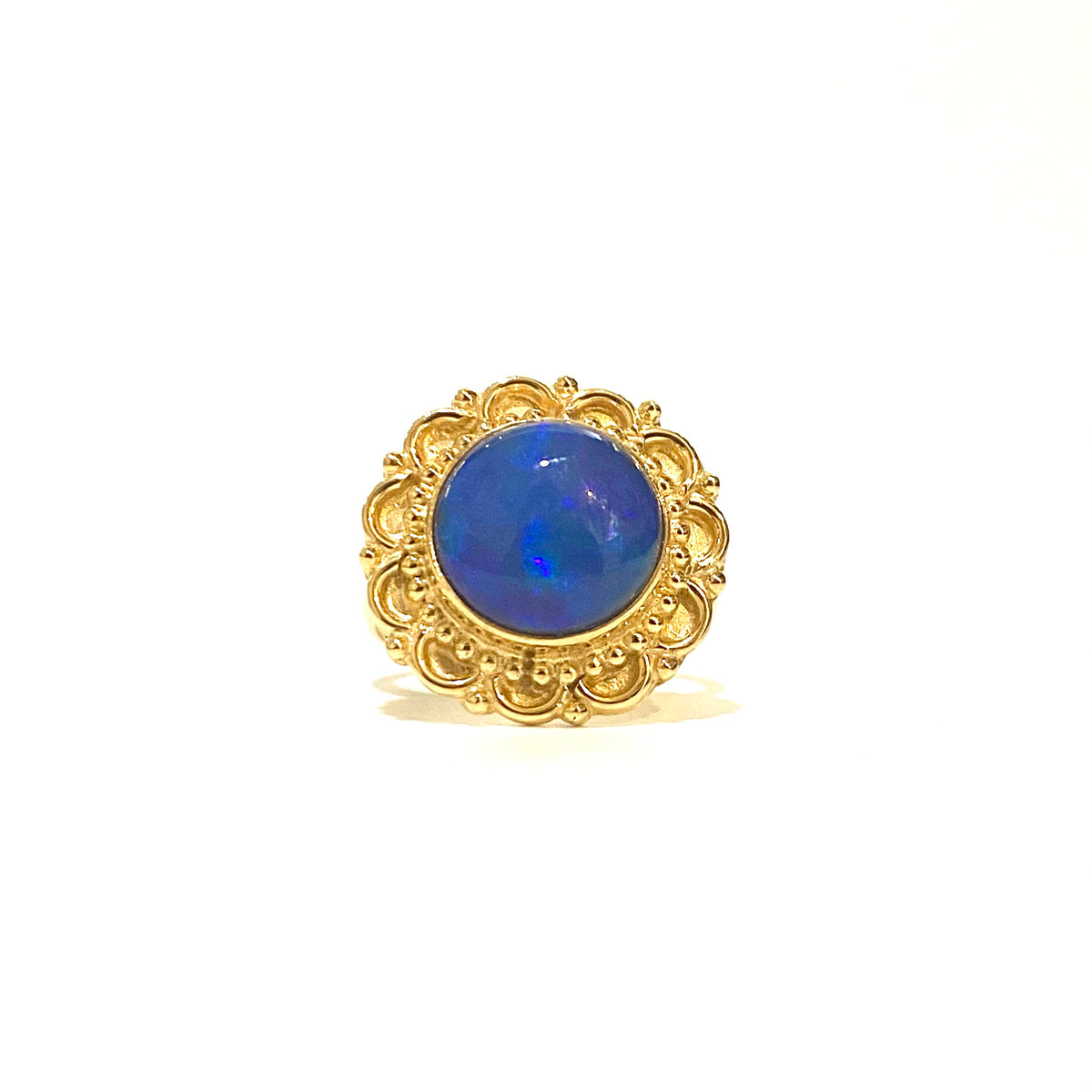 Sterling Silver Gold Plated Opal Ring