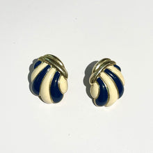 Vintage Enamel Gold Plated Clip-on Earrings