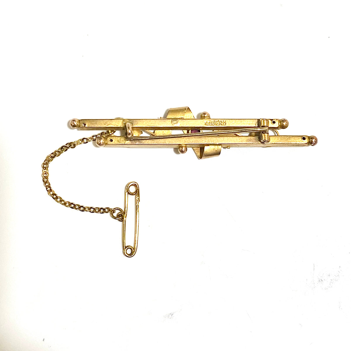 Antique 9ct Yellow Gold Paste Brooch