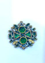 Green Crystal Vintage Brooch