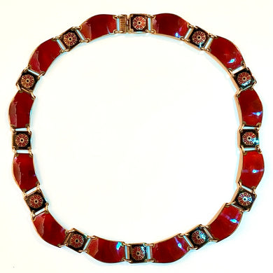 Vintage Enamel Collar Necklace