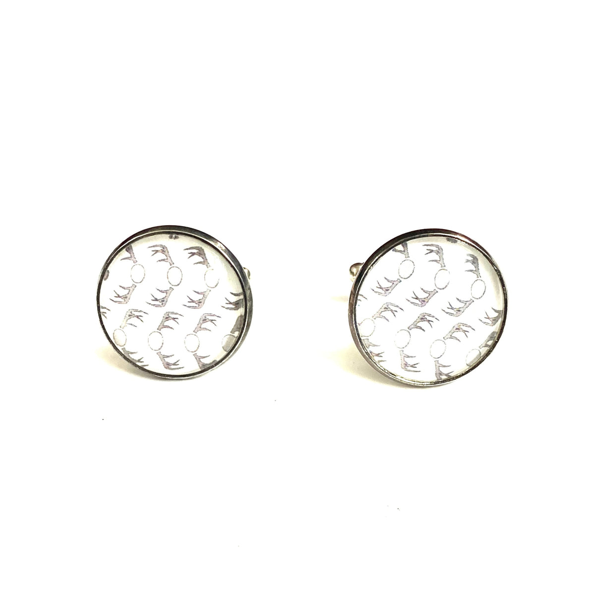 Resin and Sterling Silver Deer Pattern Cufflinks