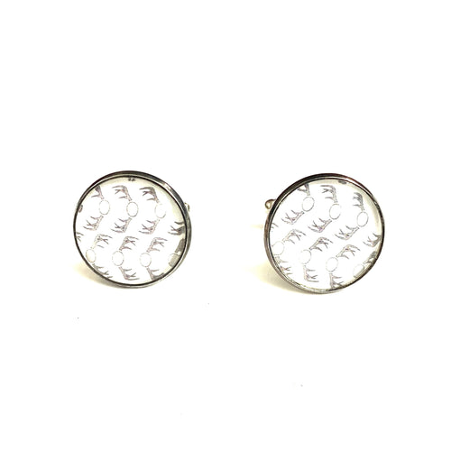 Resin and Sterling Silver Deer Pattern Cufflinks