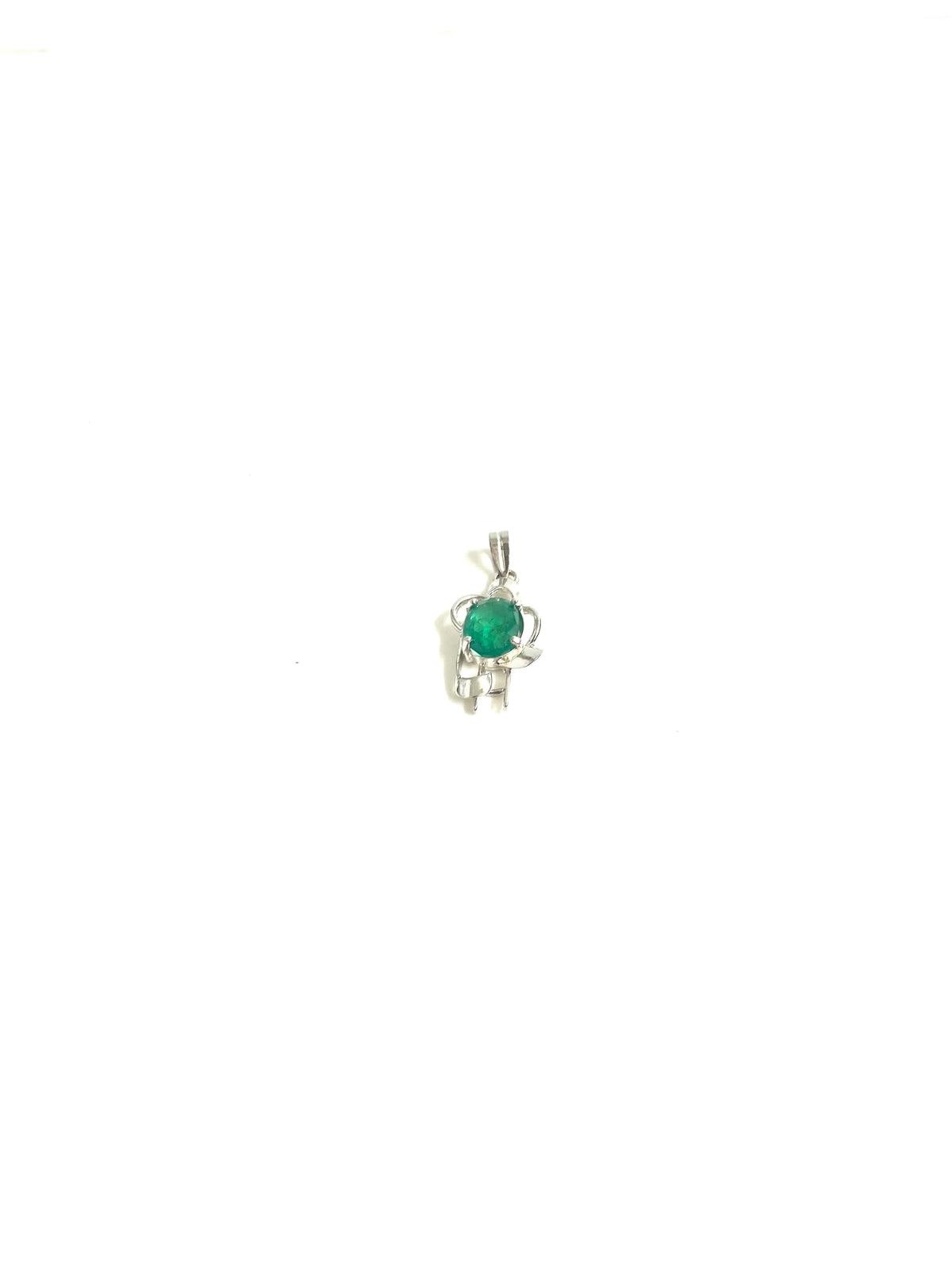 Sterling Silver Gold Plate Emerald Pendant