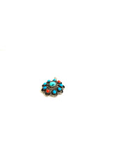 Sterling Silver Turquoise and Coral Pendant
