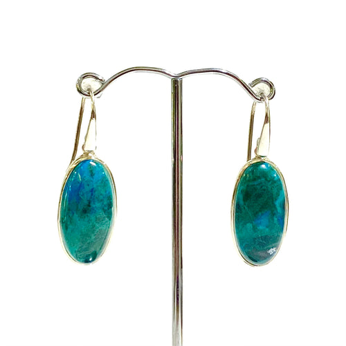 Sterling Silver Chrysocolla Drop Earrings