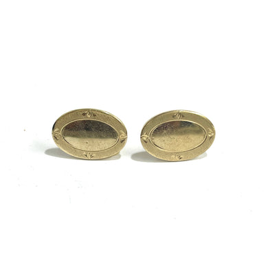 Vintage Oval Gold Toned Cufflinks