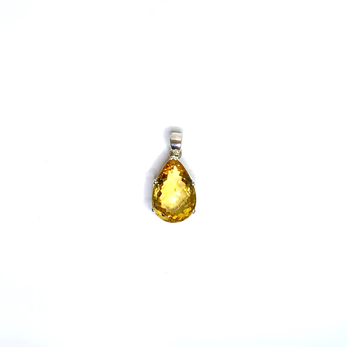 Sterling Silver Citrine Teardrop Pendant