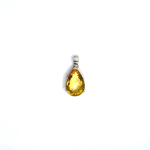 Sterling Silver Citrine Teardrop Pendant