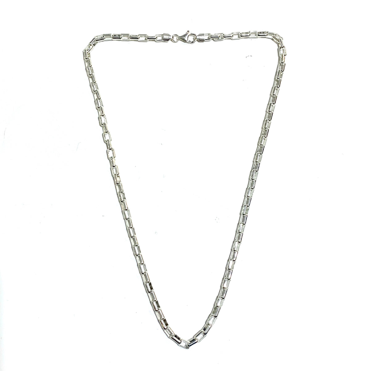Sterling Silver 3.95mm Round Box-Chain Necklace