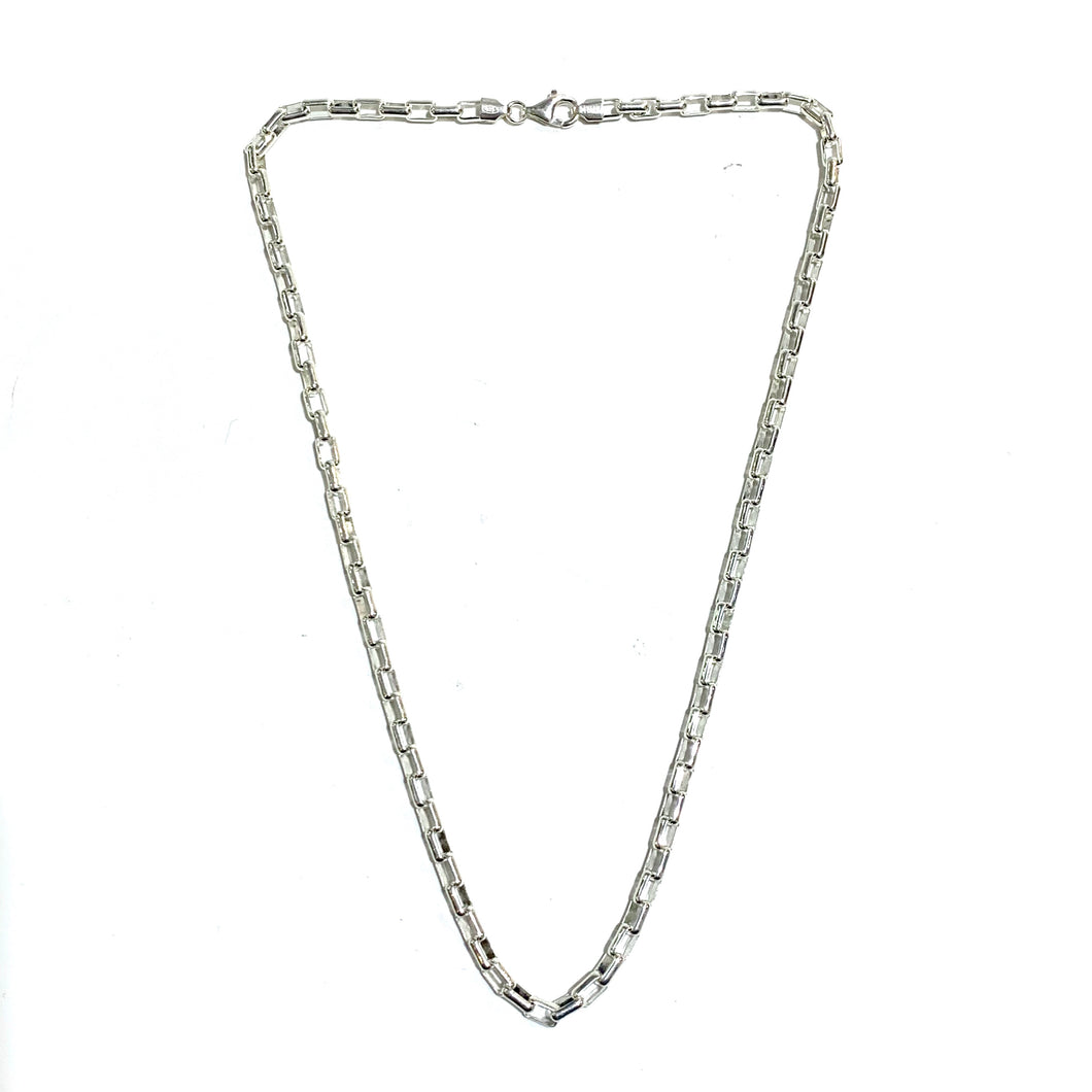 Sterling Silver 3.95mm Round Box Chain Necklace