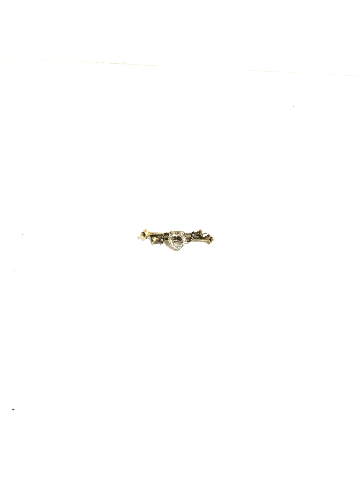 9ct Gold Antique Pink Amethyst and Seed Pearl Brooch