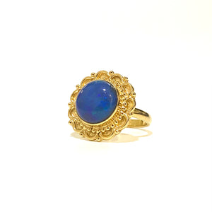 Sterling Silver Gold Plated Opal Ring