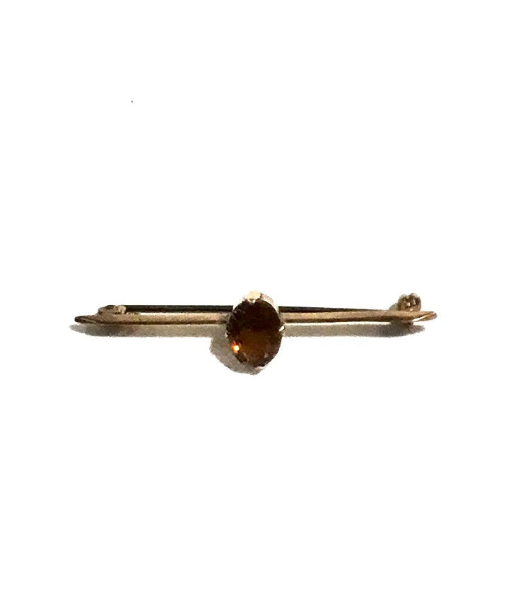 Oval Citrine Bar Brooch