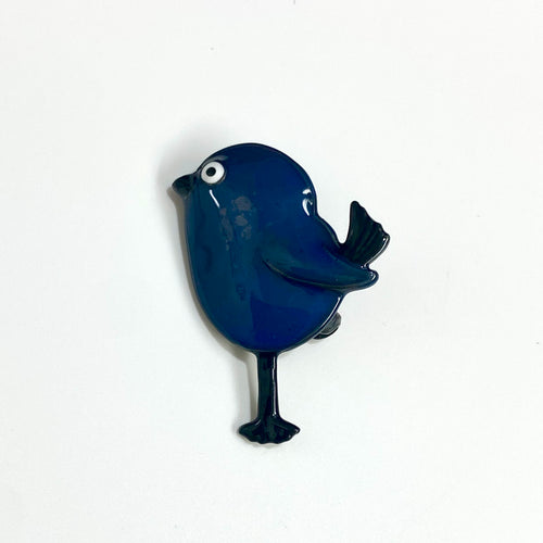 Sterling Silver Enamel Bird Brooch