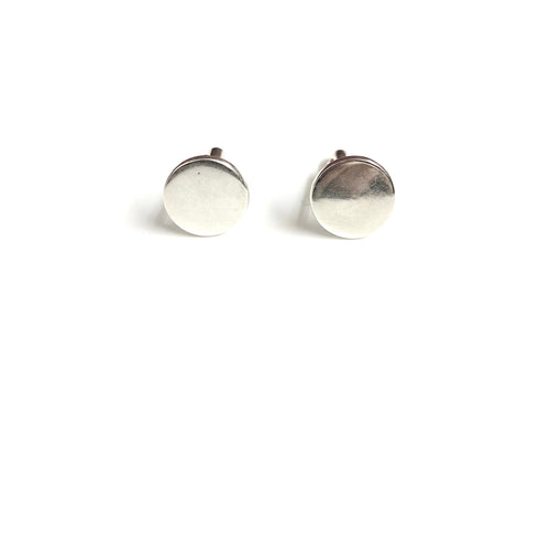 PlainSterling Silver Round Cufflinks