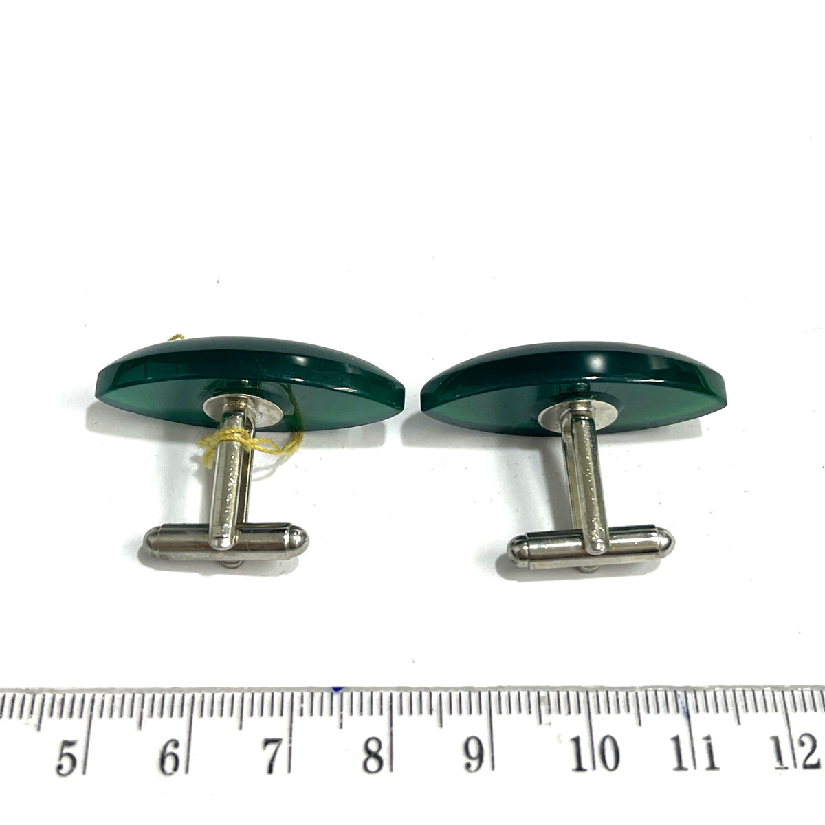 Sterling Silver Green Onyx Marquise Cut Cufflinks