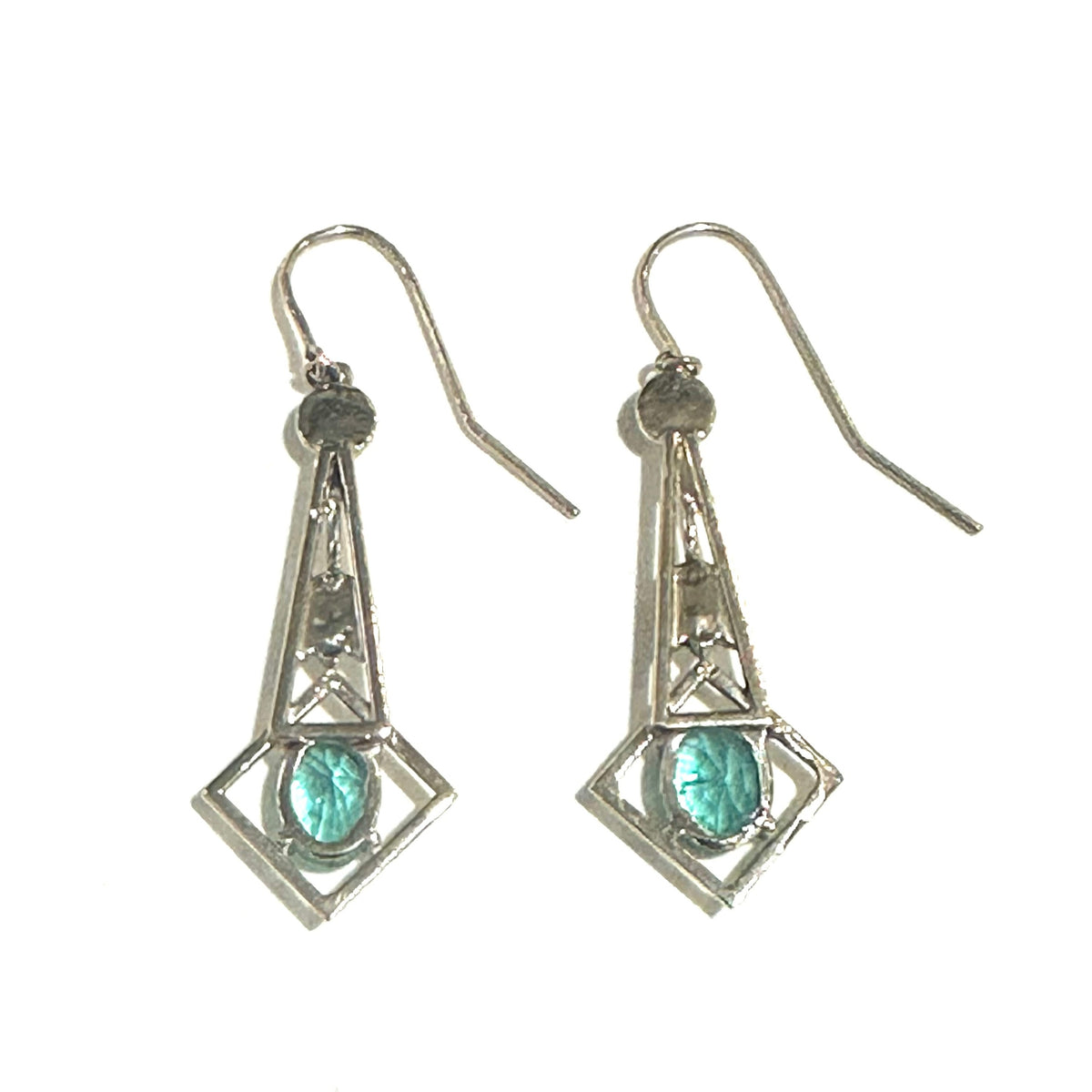 Paraiba Tourmaline and Seed Pearl Earrings