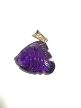 Hand-carved Amethyst Fish Pendant