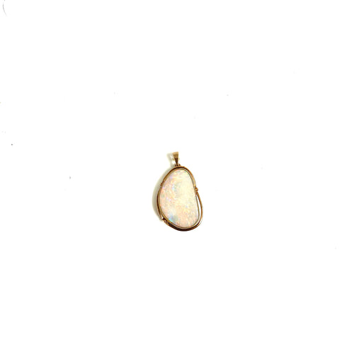 9ct Gold Solid Opal Pendant