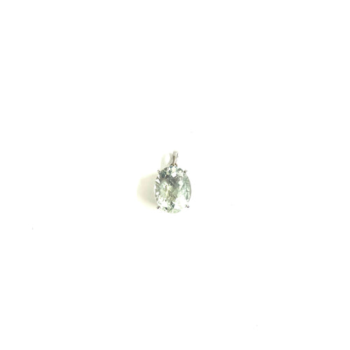 9ct White Gold Green Citrine Pendant