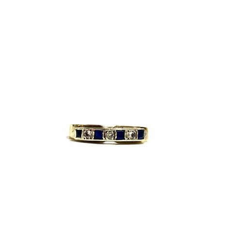 9ct Gold Diamond and Sapphire Band