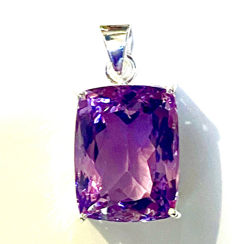 Natural Amethyst Sterling Silver Pendant