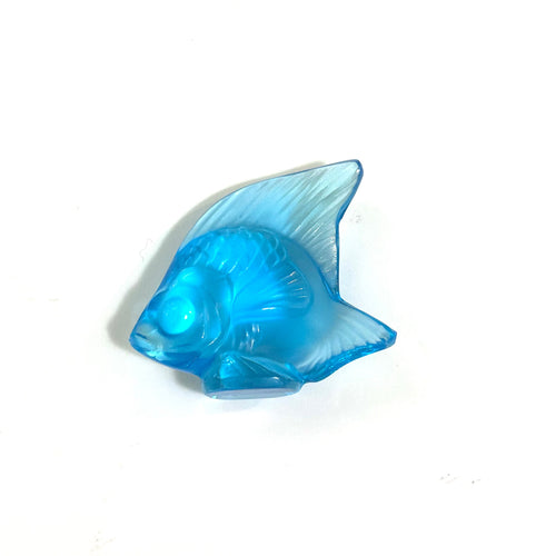 Lalique Blue Art Glass Fish