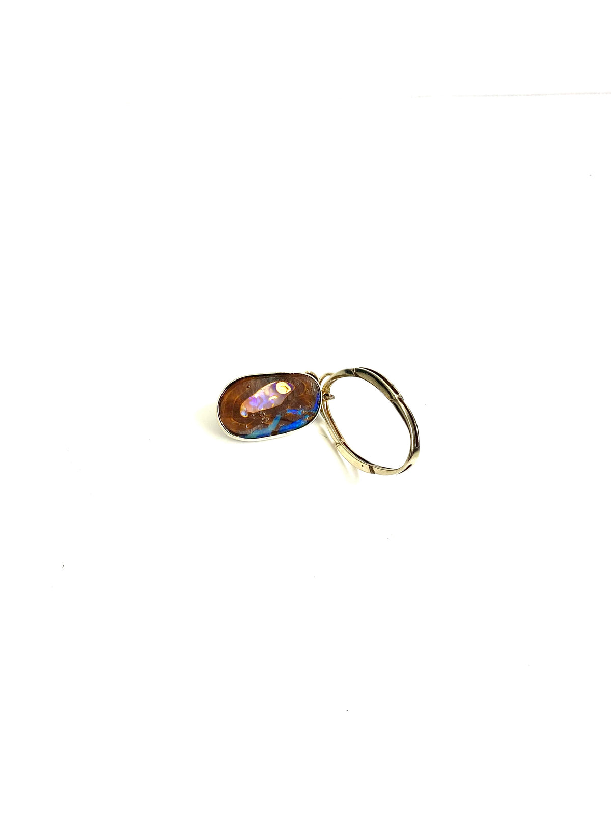 9ct White Gold Boulder Australian Opal