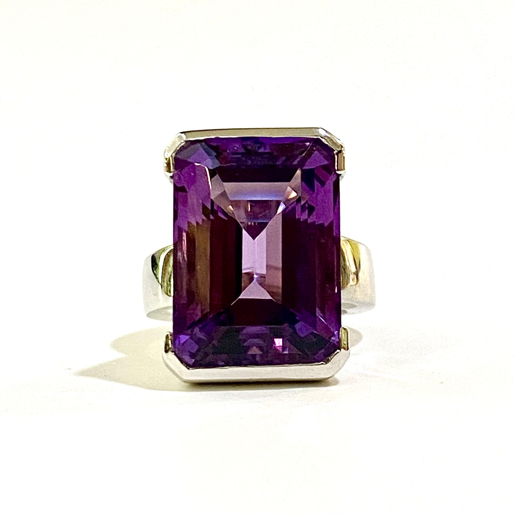 Sterling Large Amethyst Ring on sale