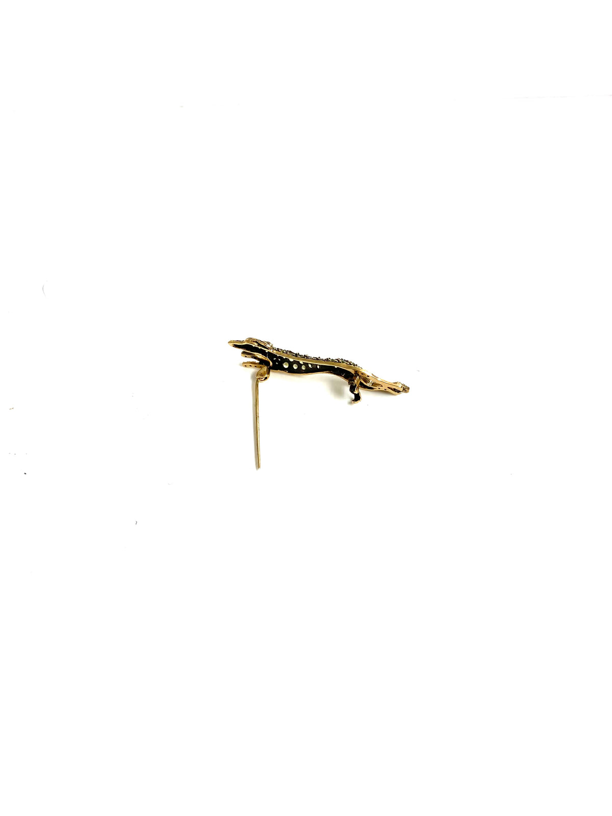 Yellow Sapphire and Diamond Greyhound Dog Brooch