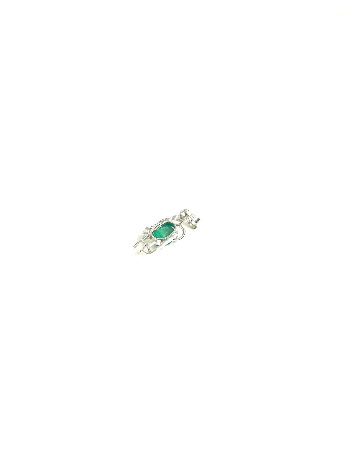Sterling Silver Gold Plate Emerald Pendant