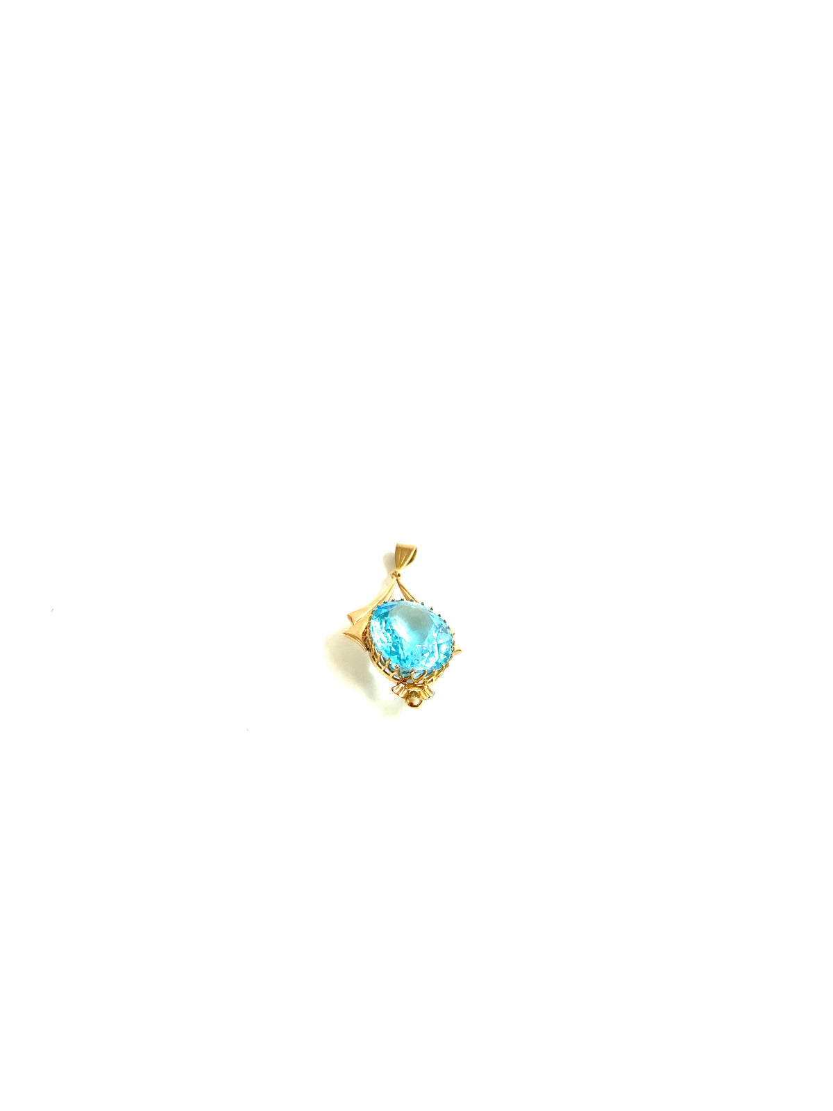 9ct Gold Swiss Blue Topaz Pendant