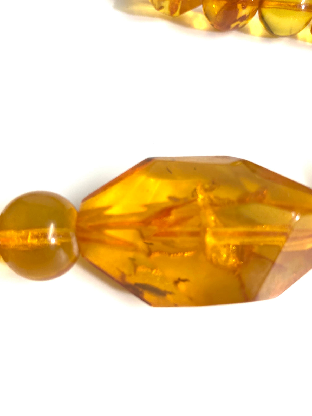 Stunning Large Art Deco Faceted Amber Necklace