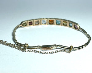 Antique Sterling Silver Assorted Zircon Bracelet