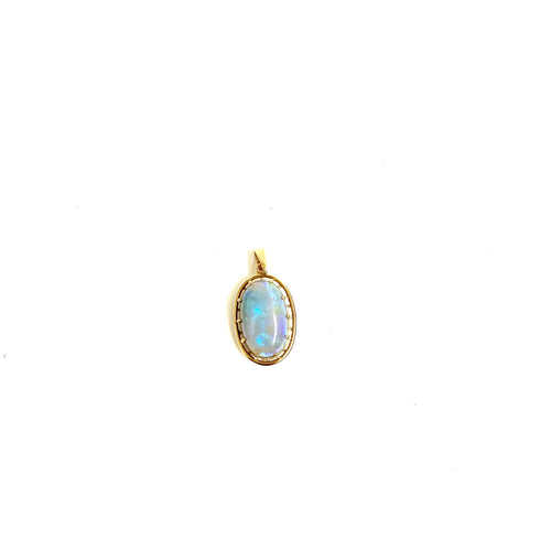 9ct Yellow Gold Solid Opal Pendant