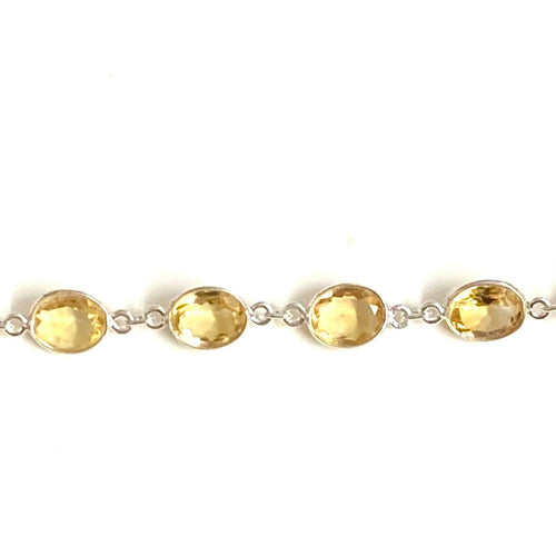 Sterling Silver Oval Cut Citrine Bracelet