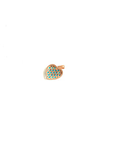 Sterling Silver Gold Plate Turquoise Heart Pendant