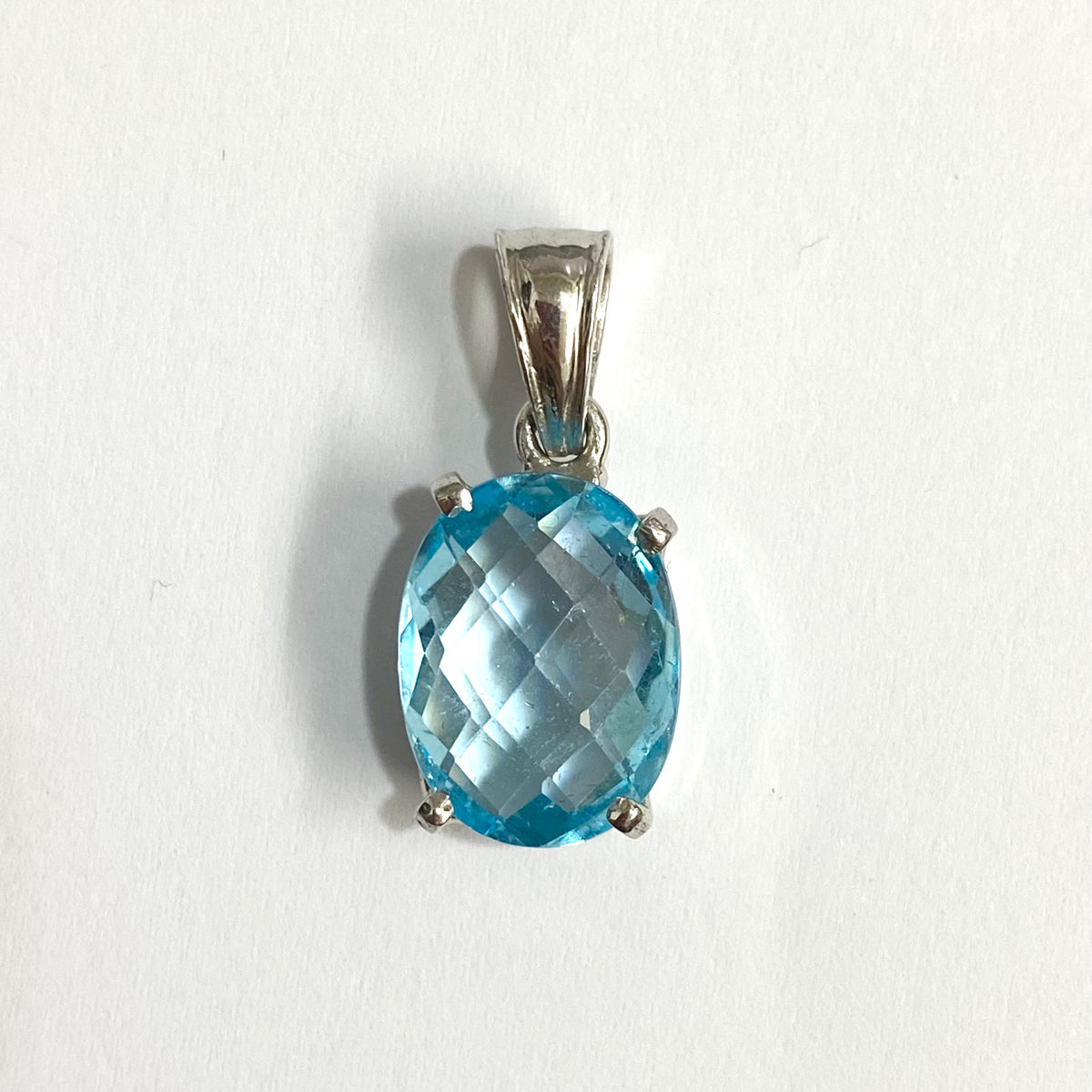 Sterling Silver Swiss Blue Topaz Pendant